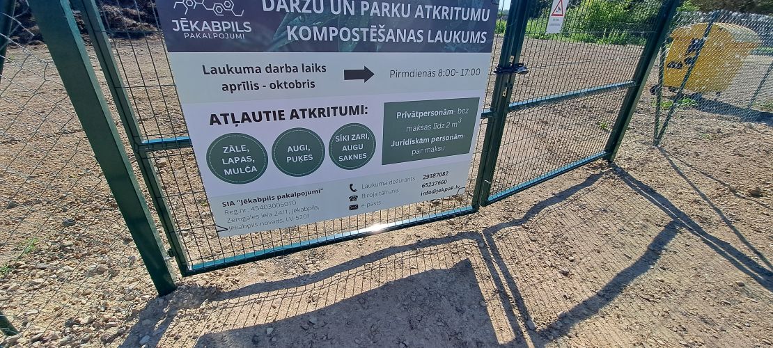 Dārzu un parku atkritumu kompostēšanas laukums Madonas ielā 53a, Jēkabpilī