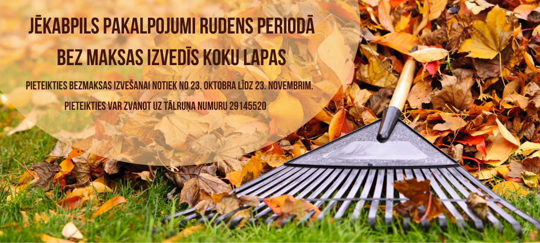 Līdz 23. novembrim turpinām pieņemt pieteikumus par lapu izvešanu no privātmāju teritorijām, pa tālruni 29145520.